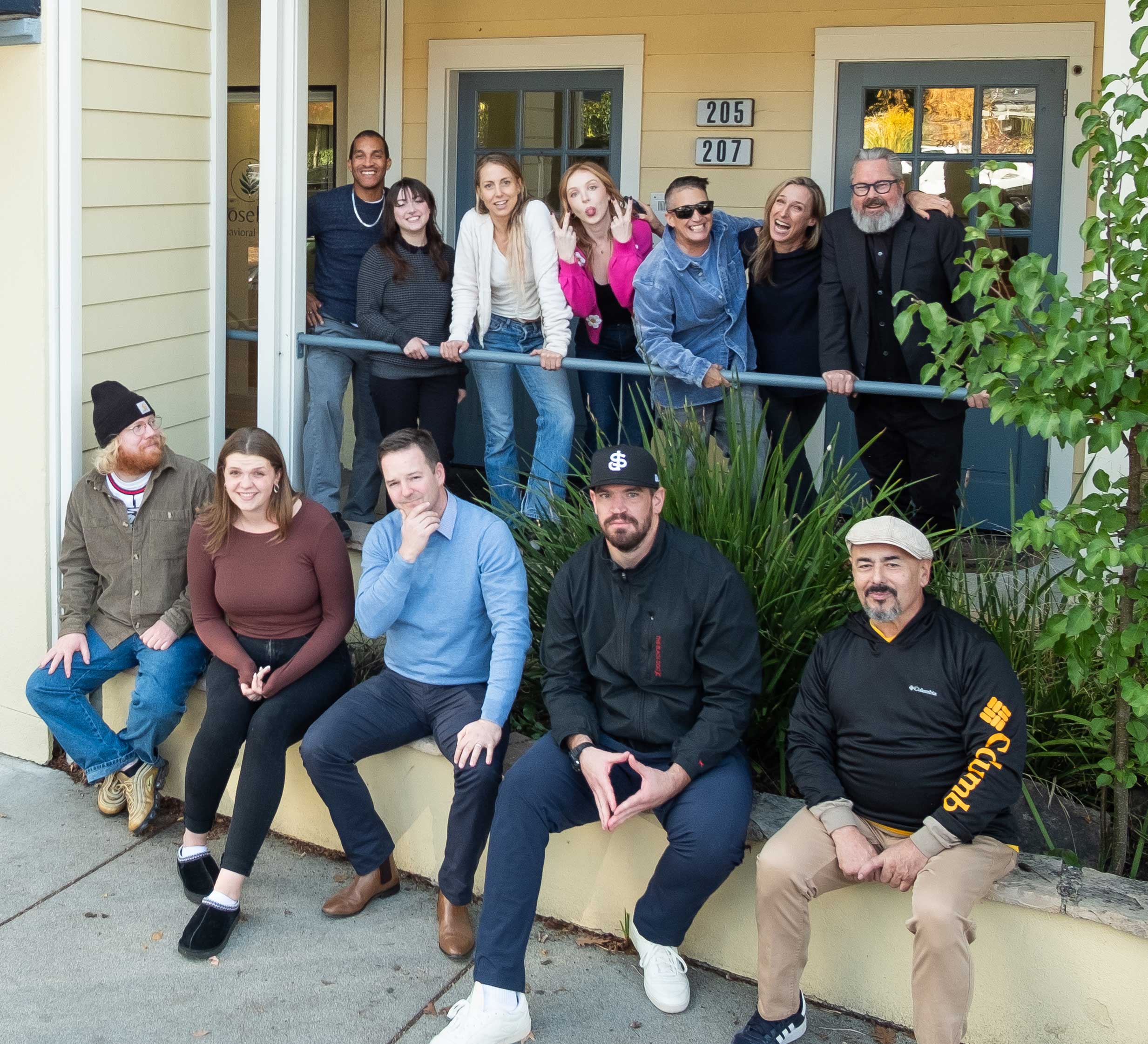 A group shot of the entire team at Rosebay behavioral health smillng and welcoming you.